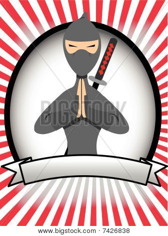Cartone animato Ninja ovale Banner pubblicitario
