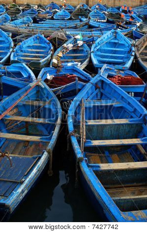 Kleurrijke blauw fishingboats