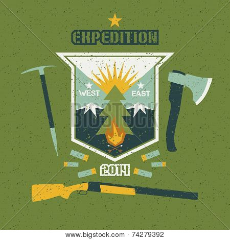 Expedition Emblem With Shabby Texture