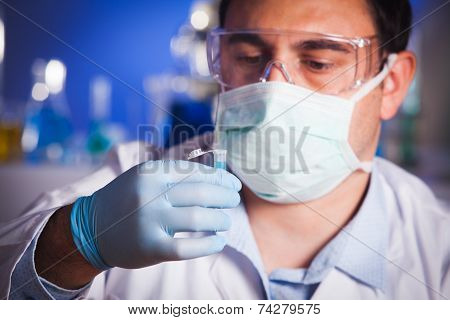 Scientist is thinking
