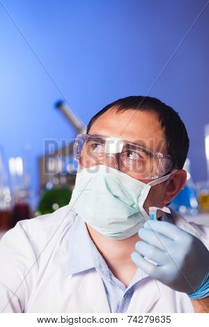 Scientist is thinking