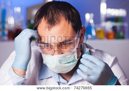 Scientist is thinking