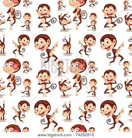 Illustration of a seamless monkey