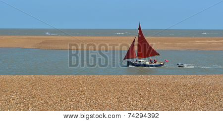 Sailing Boat at the estuary of the river Deben.
