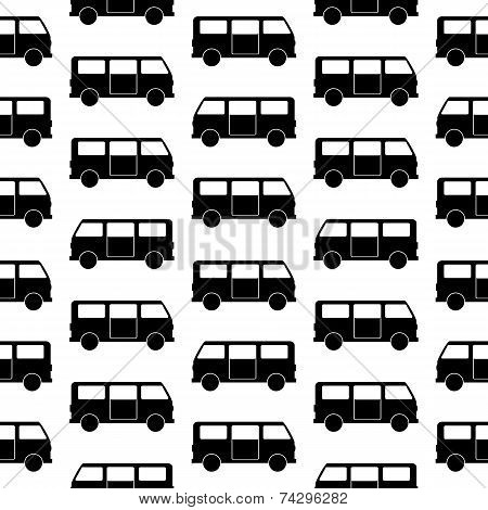 Minibus Symbol Seamless Pattern