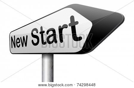 new start again or chance back to the beginning and play game road sign arrow 
