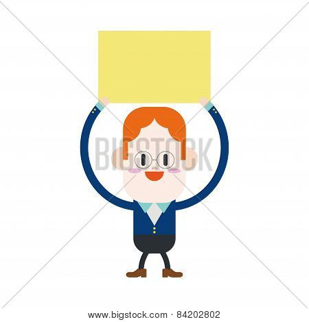 Character Illustration Design. Businessman Board Cartoon,