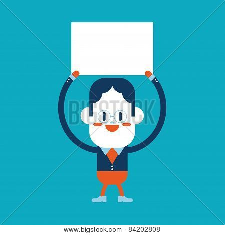 Character Illustration Design. Businessman Board Cartoon,