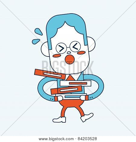 Character Illustration Design. Businessman Busy Cartoon,