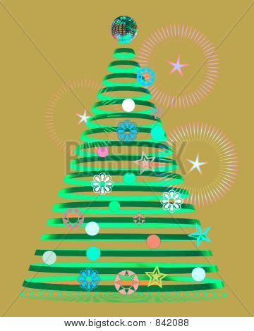 XmasTree w/เครื่อง ประดับทองคำ