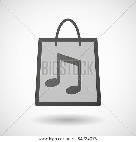 Shopping Bag Icon With A Musical Note