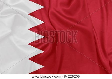 Bahrain - Waving national flag on silk texture