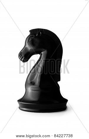 Single Black Knight Chess Piece