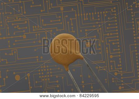 Electronic Capacitor In Black Background