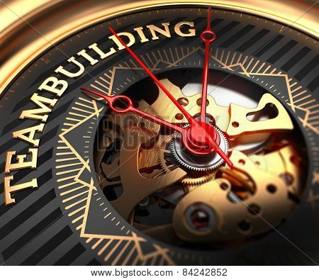 Teambuilding on Black-Golden Watch Face.
