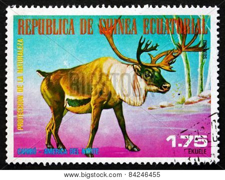 Postage Stamp Equatorial Guinea 1977 Caribou, Rangifer Tarandus,