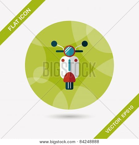 Transportation Scooter Flat Icon With Long Shadow,eps10