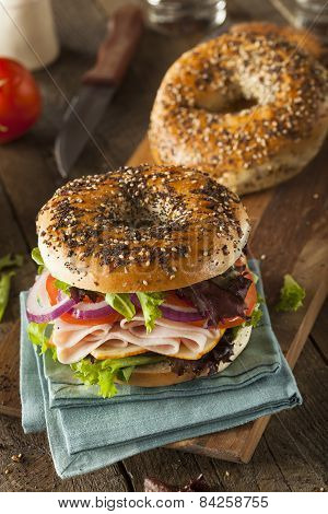 Healthy Turkey Sandwich On A Bagel