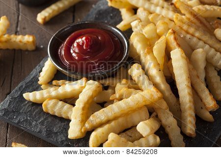 Unhealthy Baked Crinkle French Fries