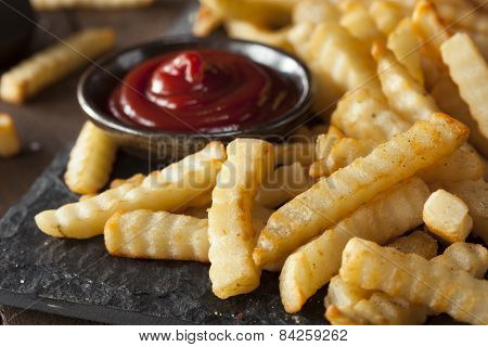 Unhealthy Baked Crinkle French Fries