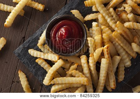 Unhealthy Baked Crinkle French Fries