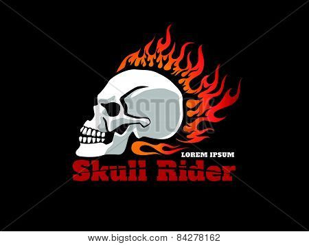 skull fire  rider logo