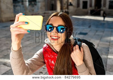 Young traveler in the city