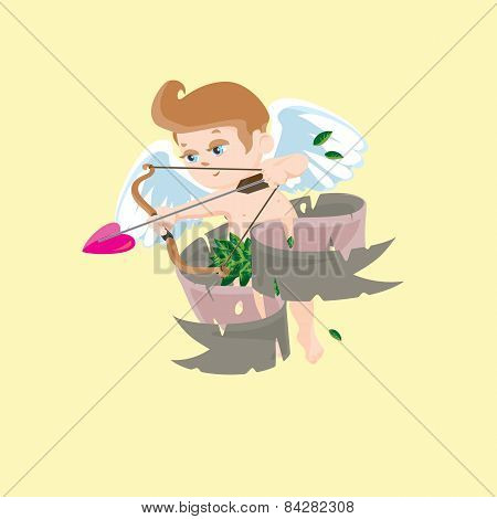 Cupid with bow and arrow