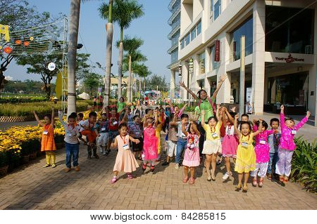Asian Kid, Outdoor Activity, Vietnamese Preschool Children