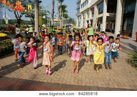 Asian Kid, Outdoor Activity, Vietnamese Preschool Children