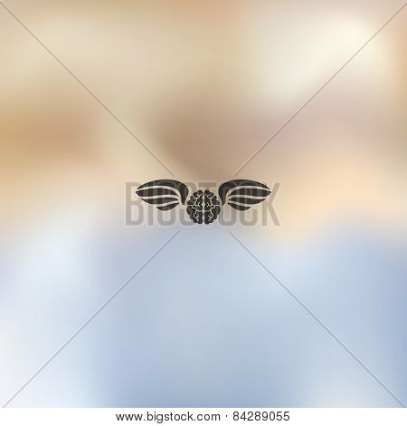 brain icon on blurred background