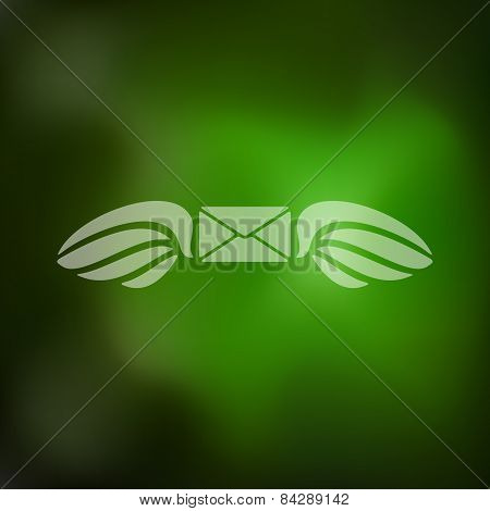 envelope icon on blurred background