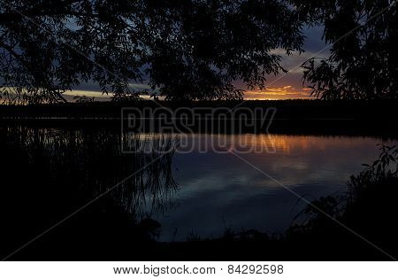 Sunset and lake