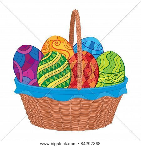 Easter Eggs In Basket