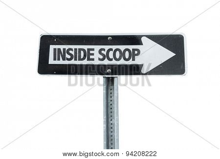 Inside Scoop direction sign isolated on white 