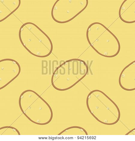 Potato Seamless Pattern Kid's Style Hand Drawn