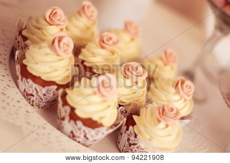 Cupcakes With Flower On Top
