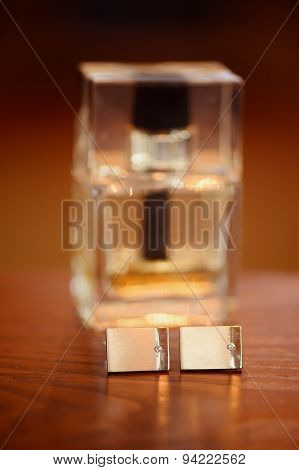 Wedding Buttons And Bottle Perfume
