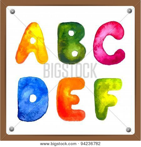 Wector watercolor hand-draw colorful alphabet
