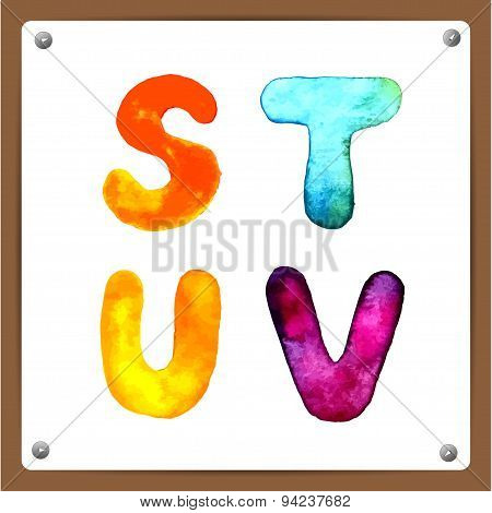Wector watercolor hand-draw colorful nombers