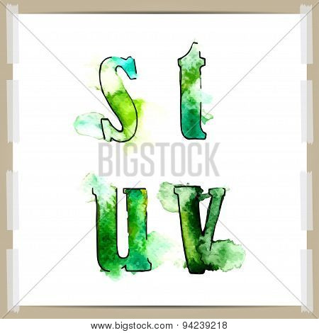 Wector watercolor hand-draw colorful alphabet