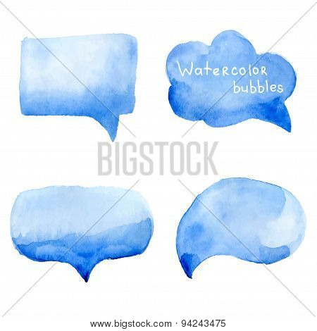 Speak Bubbles Watercolor Set Vector
