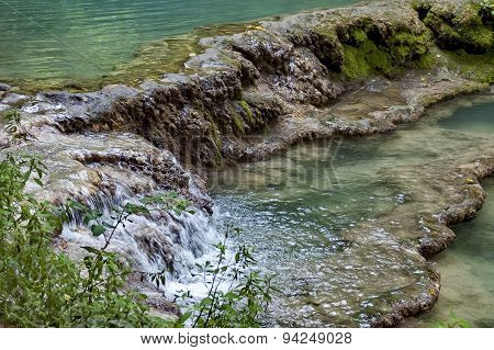 Fresh Krushuna waterfalls cascade in deep forest and rock