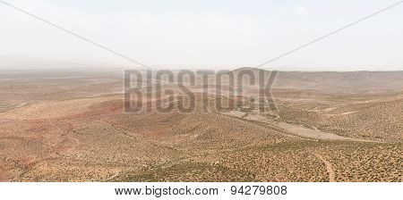 The Panorama View Of Mountain And Small Tree