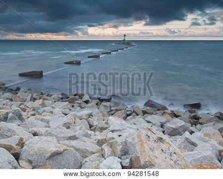 Beautiful Dramatic Weather Seascape Of Baltic Sea