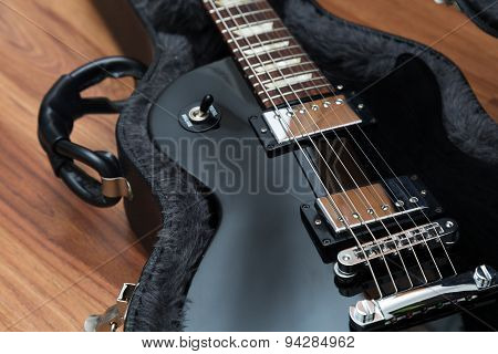 Electric guitar in the case