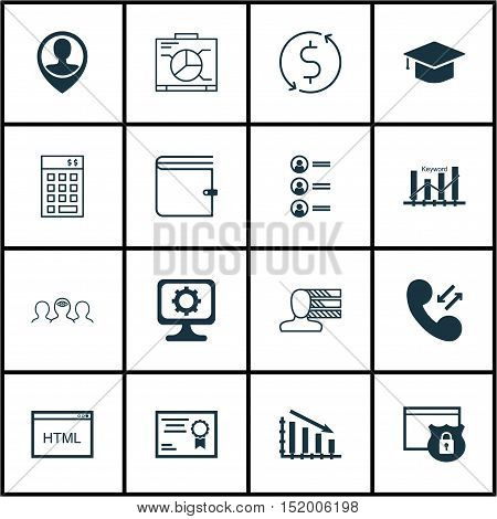 Set Of 16 Universal Editable Icons For Airport, Project Management And Human Resources Topics. Inclu