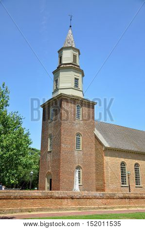 Bruton Parish Episcopal Church of British Colony, Williamsburg, Virginia, USA.