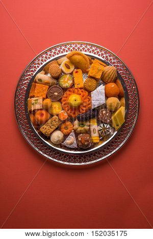 Mix Mithai or indian milk made sweets, favourite diwali, holi, dussehra, indian or pakistani wedding sweet food