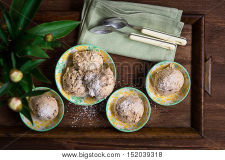 Vegan banana and peanut butter ice cream